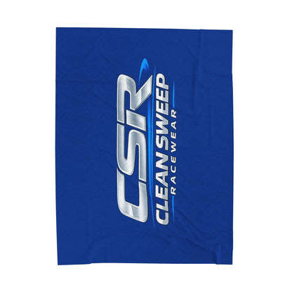 Plush Blanket — CSR Clean Sweep Racewear Logo Velveteen Throw