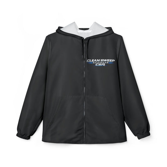 Clean Sweep CSR Black Windbreaker Jacket — Lightweight Hooded Zip-Up