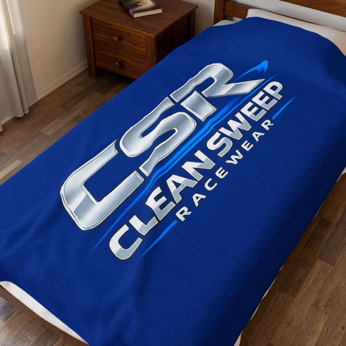 Plush Blanket — CSR Clean Sweep Racewear Logo Velveteen Throw