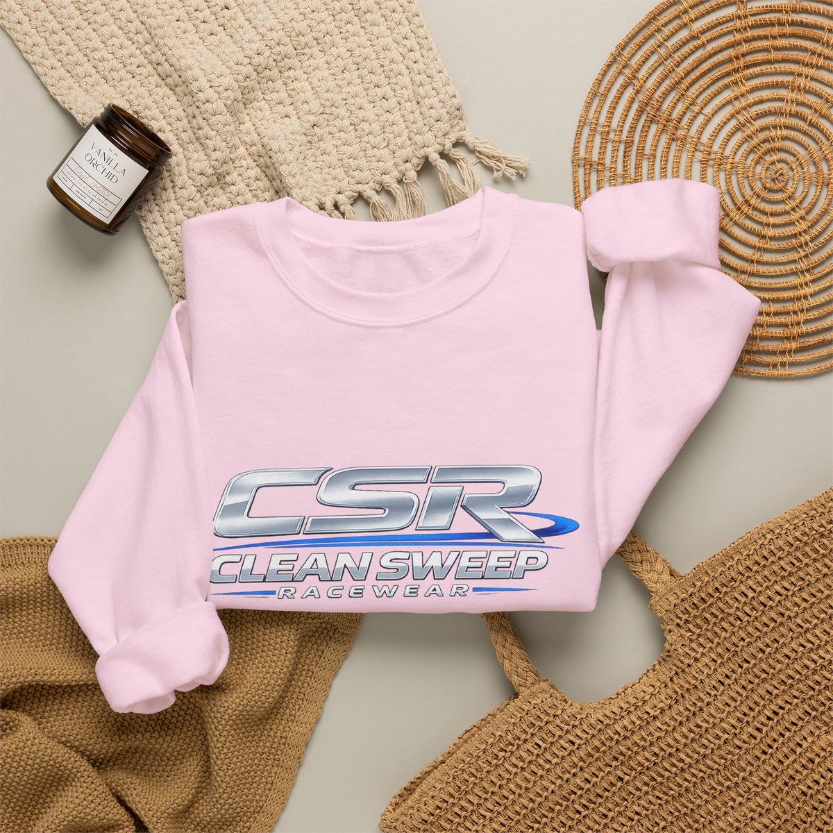 Clean Sweep Racing Silver Logo Crewneck Sweatshirt