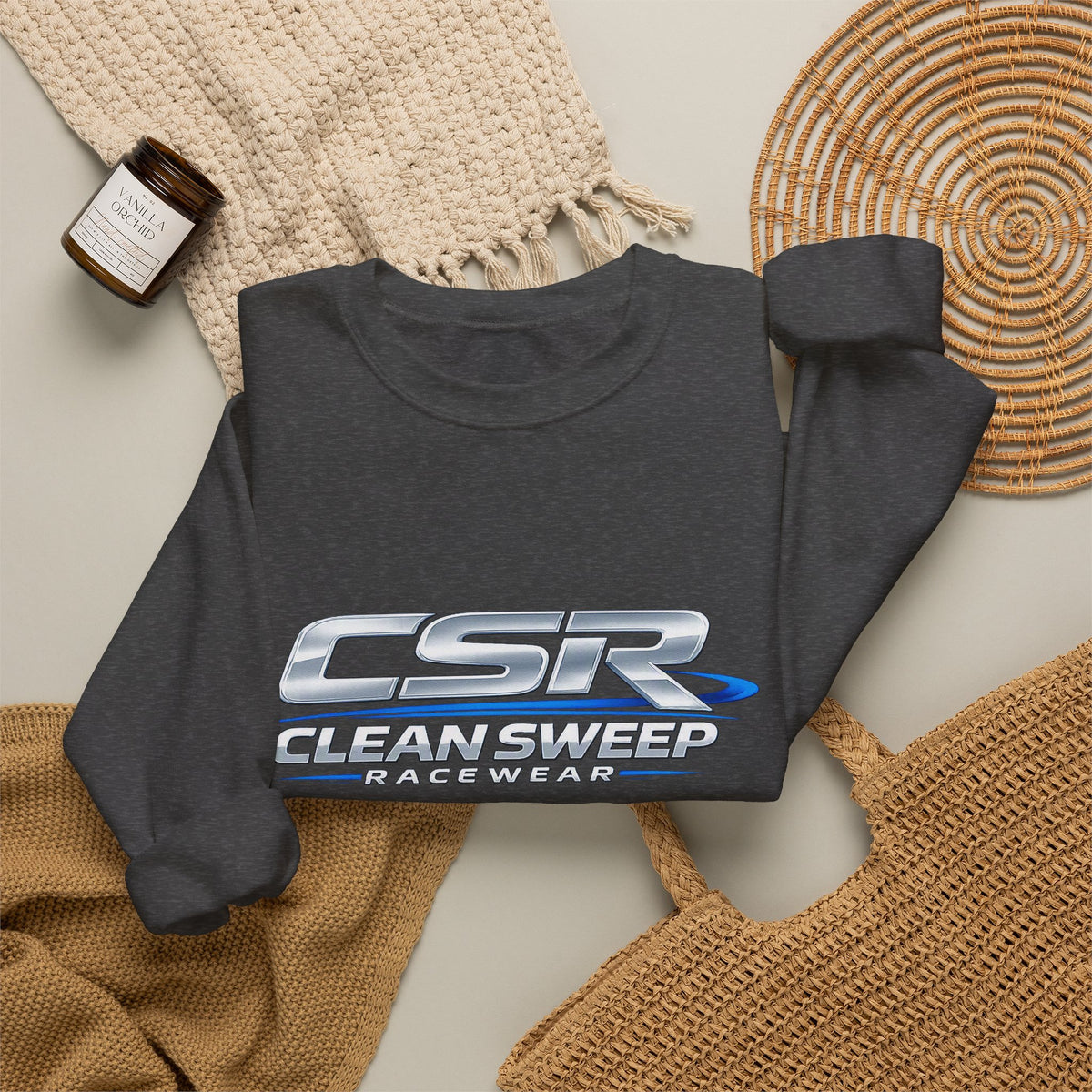 Clean Sweep Racing Silver Logo Crewneck Sweatshirt