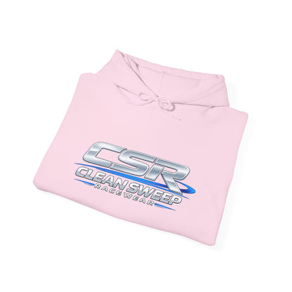 CleanSweep Racing Hoodie — Retro Metallic Logo Pullover