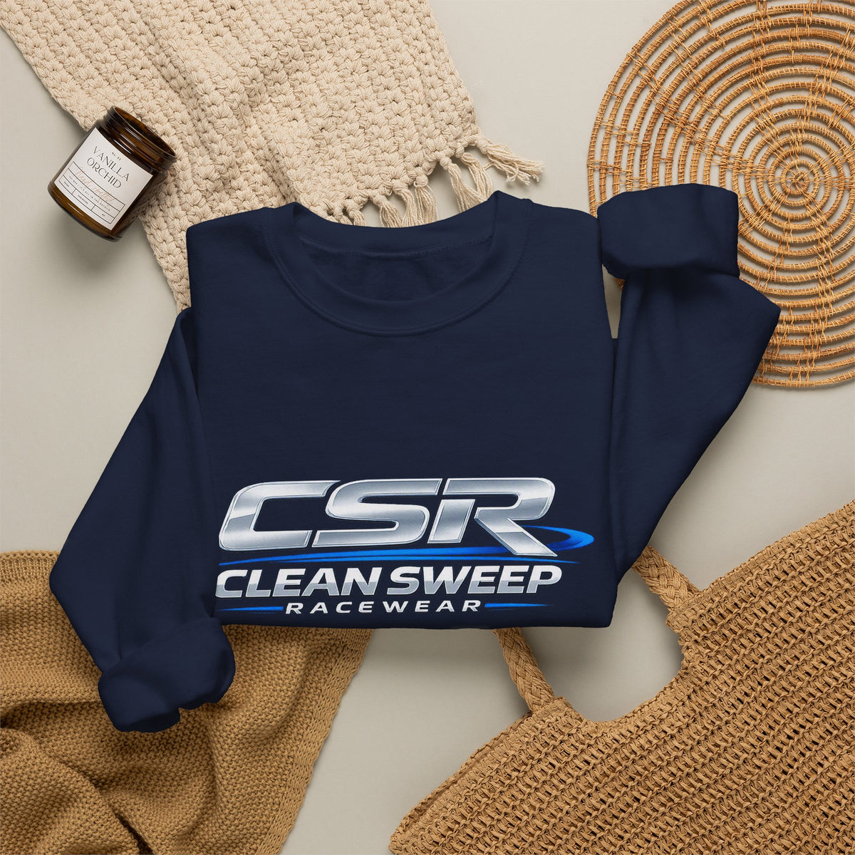 Clean Sweep Racing Silver Logo Crewneck Sweatshirt
