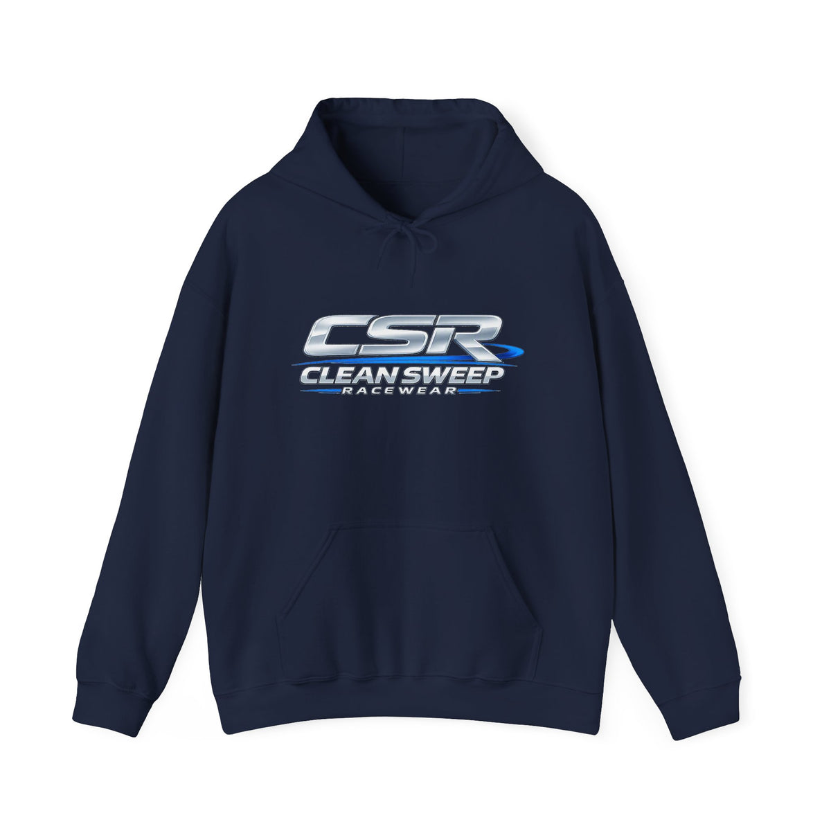 CleanSweep Racing Hoodie — Retro Metallic Logo Pullover