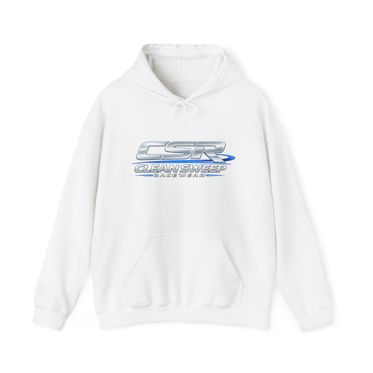CleanSweep Racing Hoodie — Retro Metallic Logo Pullover
