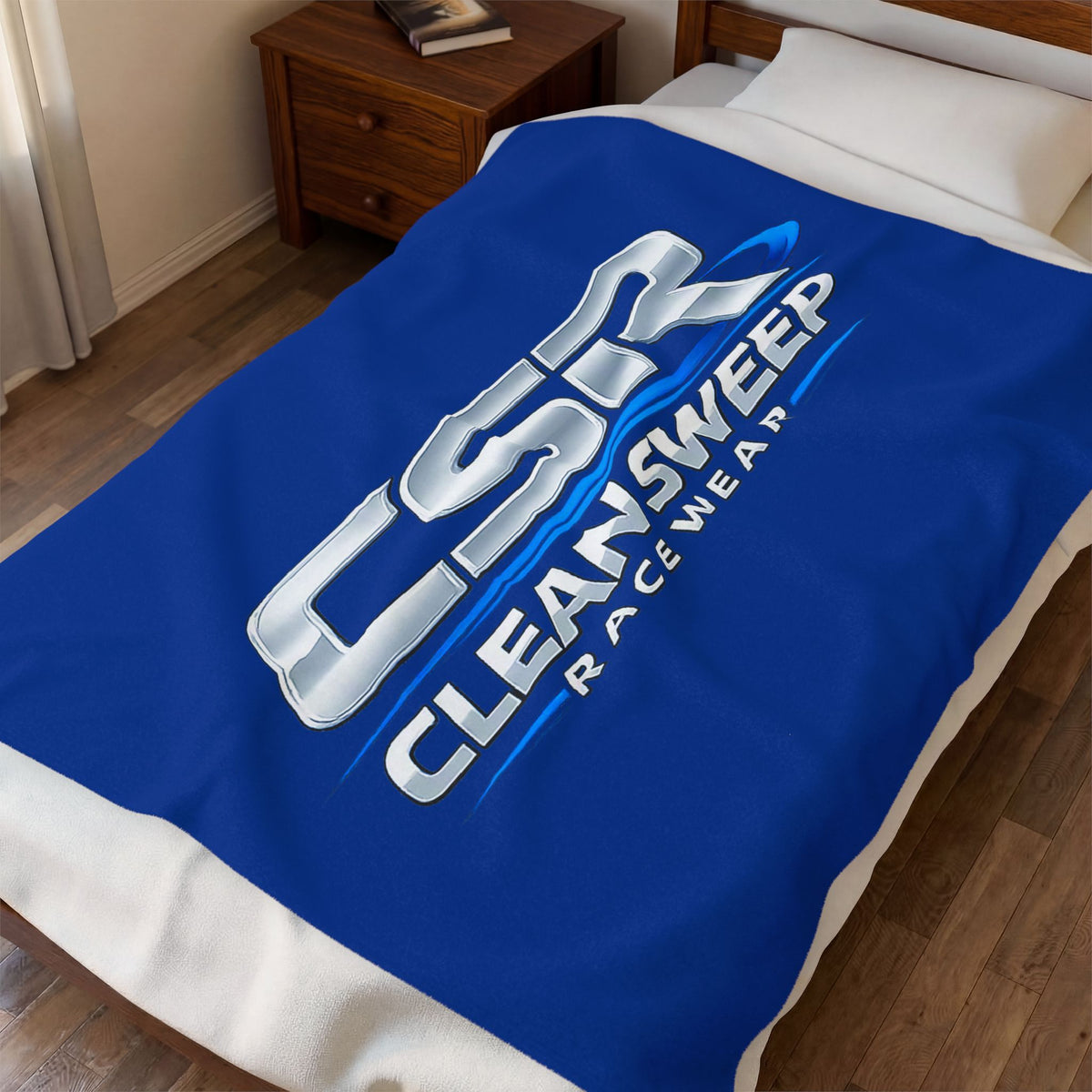 Plush Blanket — CSR Clean Sweep Racewear Logo Velveteen Throw