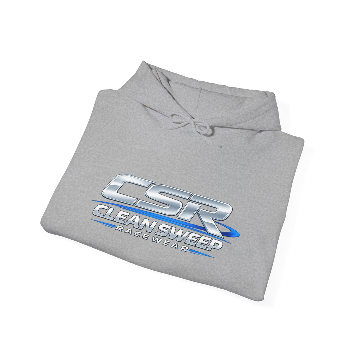 CleanSweep Racing Hoodie — Retro Metallic Logo Pullover