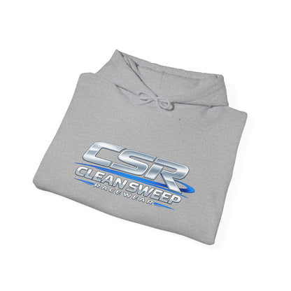 CleanSweep Racing Hoodie — Retro Metallic Logo Pullover