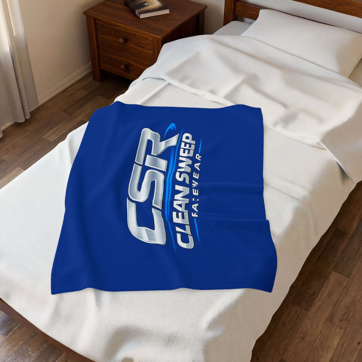 Plush Blanket — CSR Clean Sweep Racewear Logo Velveteen Throw
