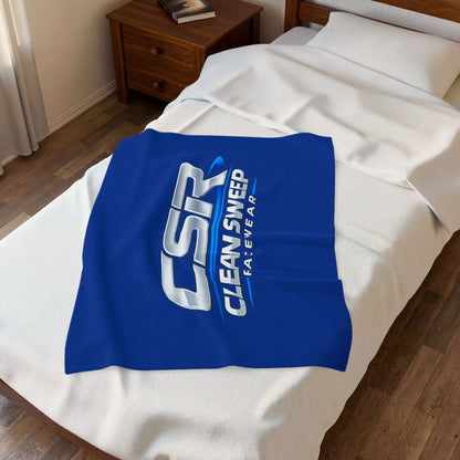 Plush Blanket — CSR Clean Sweep Racewear Logo Velveteen Throw
