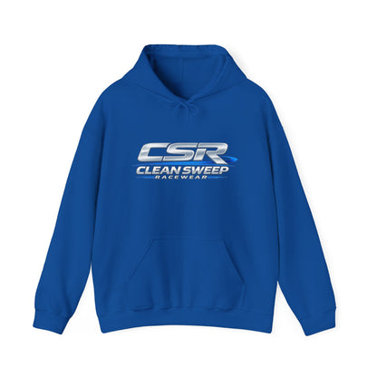 CleanSweep Racing Hoodie — Retro Metallic Logo Pullover