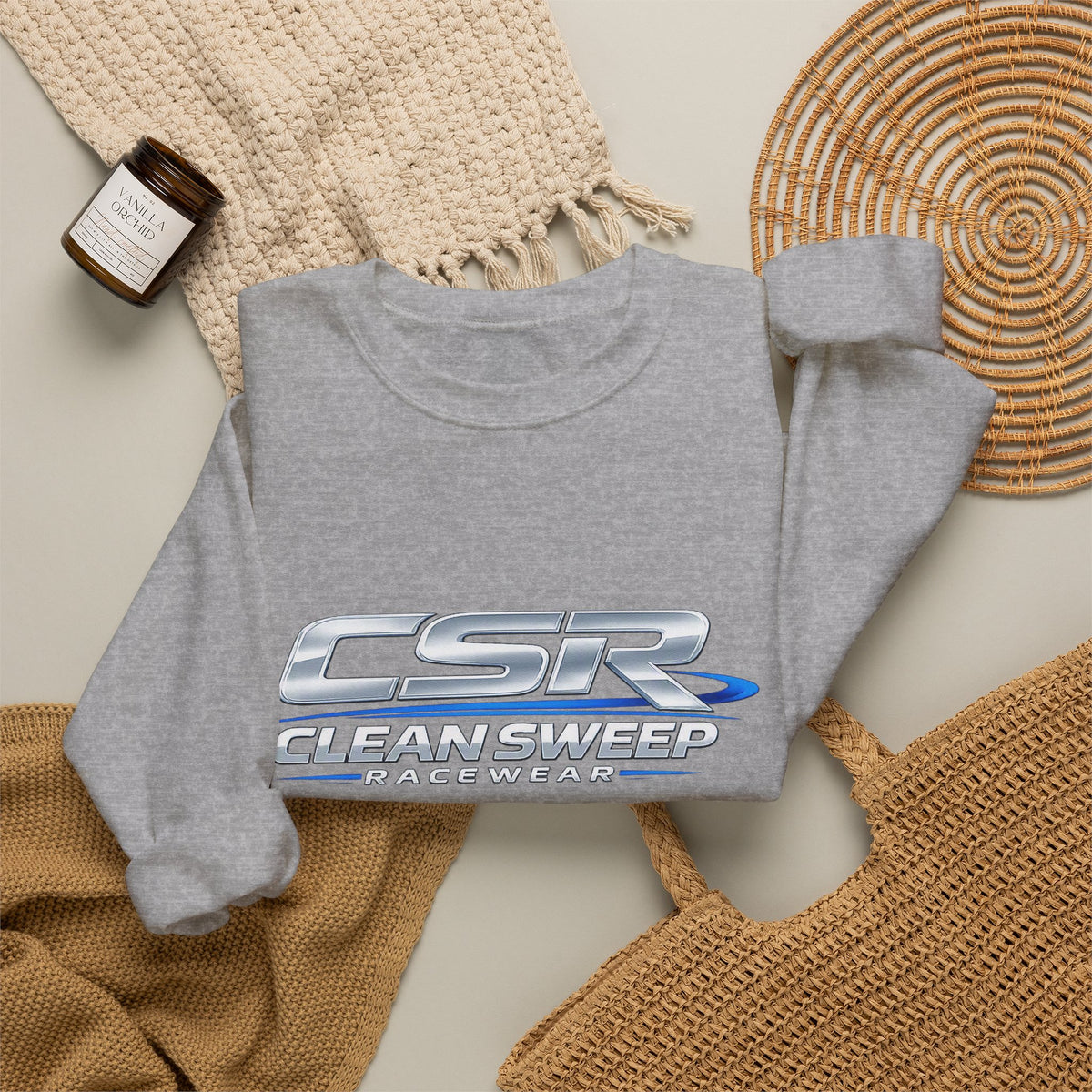 Clean Sweep Racing Silver Logo Crewneck Sweatshirt