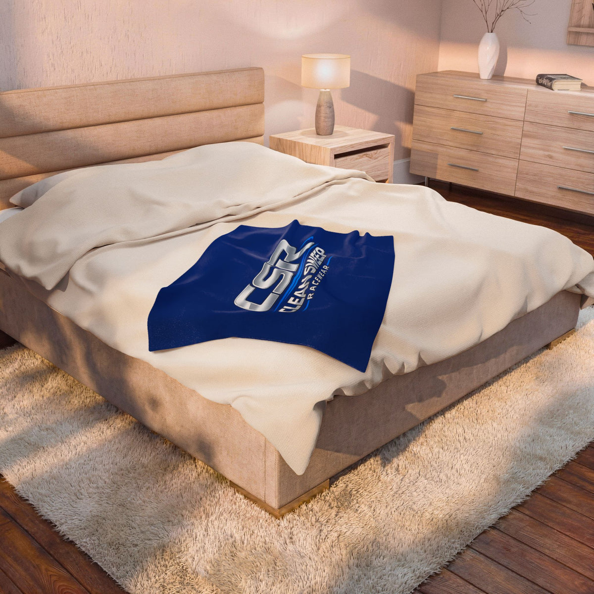Plush Blanket — CSR Clean Sweep Racewear Logo Velveteen Throw
