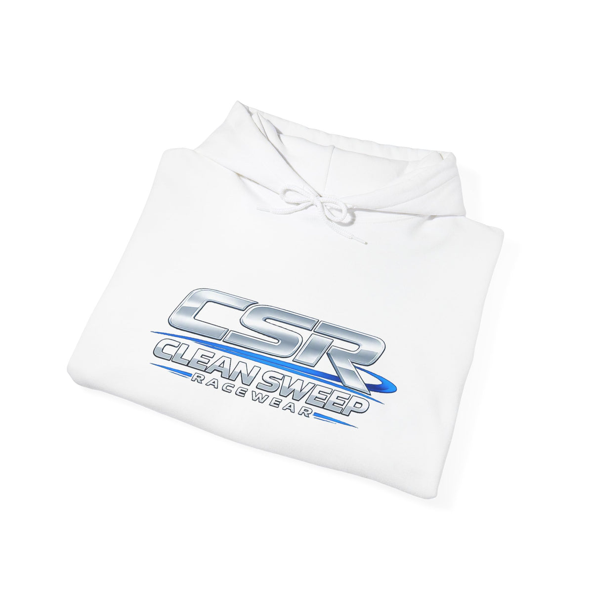 CleanSweep Racing Hoodie — Retro Metallic Logo Pullover