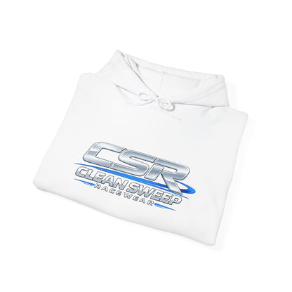 CleanSweep Racing Hoodie — Retro Metallic Logo Pullover