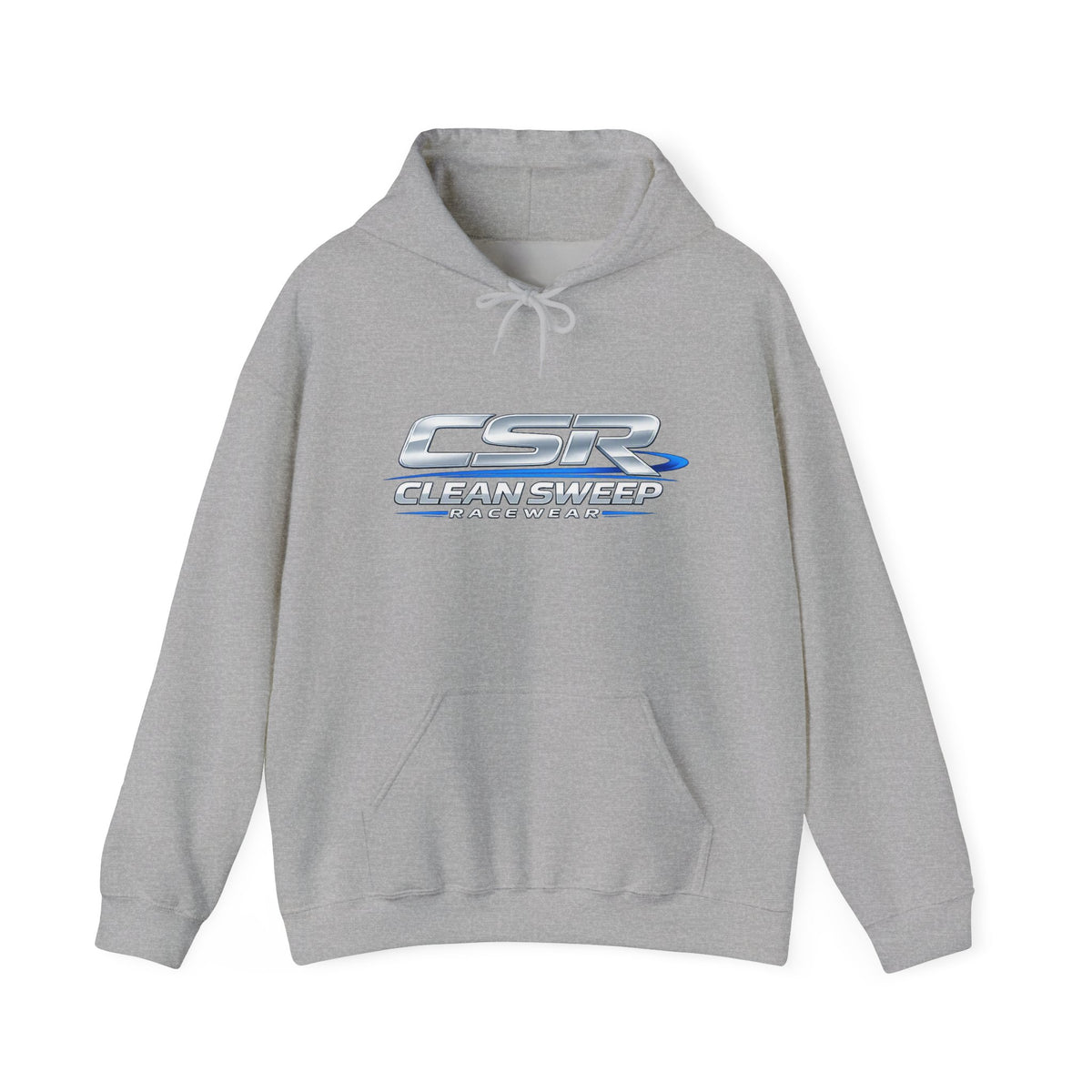 CleanSweep Racing Hoodie — Retro Metallic Logo Pullover