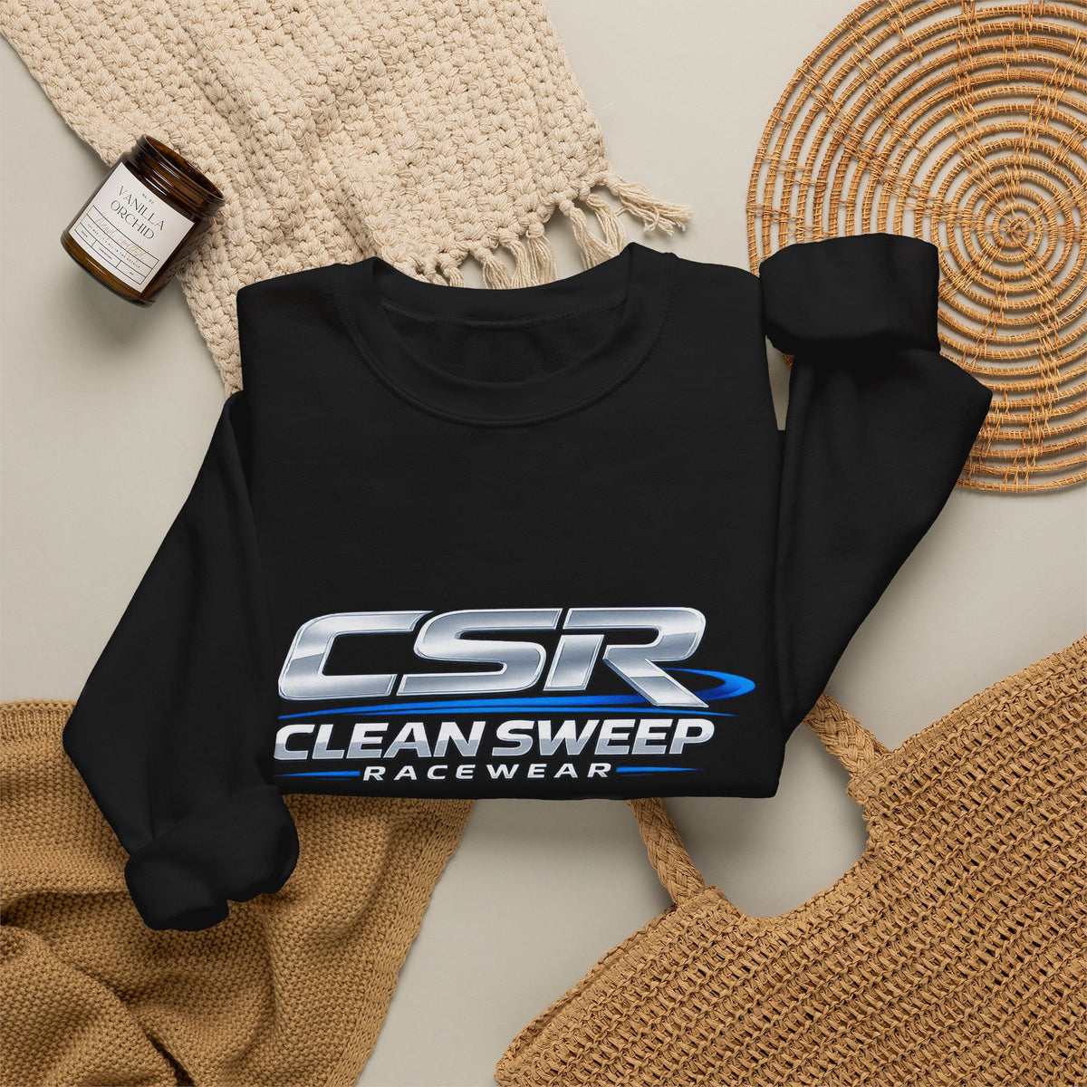 Clean Sweep Racing Silver Logo Crewneck Sweatshirt