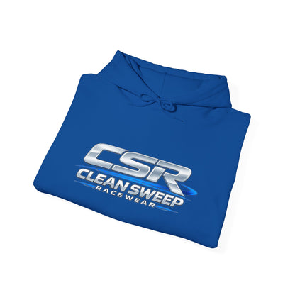 CleanSweep Racing Hoodie — Retro Metallic Logo Pullover
