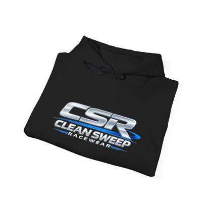 CleanSweep Racing Hoodie — Retro Metallic Logo Pullover