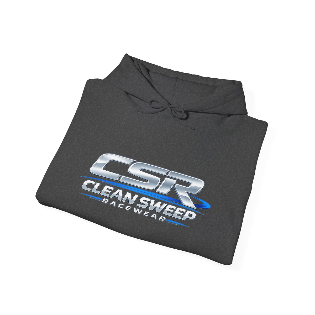 CleanSweep Racing Hoodie — Retro Metallic Logo Pullover