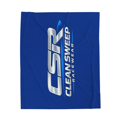 Plush Blanket — CSR Clean Sweep Racewear Logo Velveteen Throw