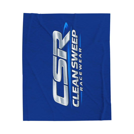 Plush Blanket — CSR Clean Sweep Racewear Logo Velveteen Throw