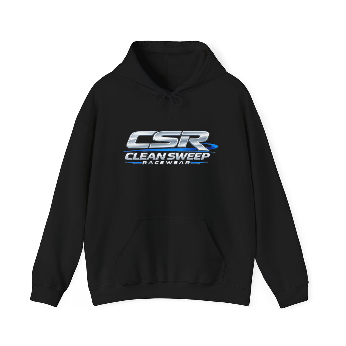 CleanSweep Racing Hoodie — Retro Metallic Logo Pullover