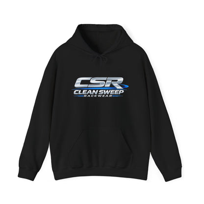 CleanSweep Racing Hoodie — Retro Metallic Logo Pullover