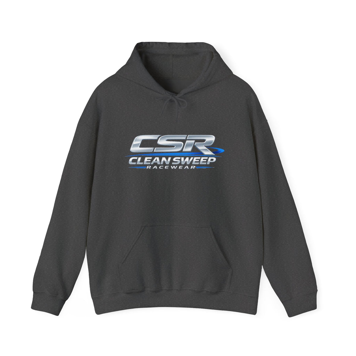 CleanSweep Racing Hoodie — Retro Metallic Logo Pullover
