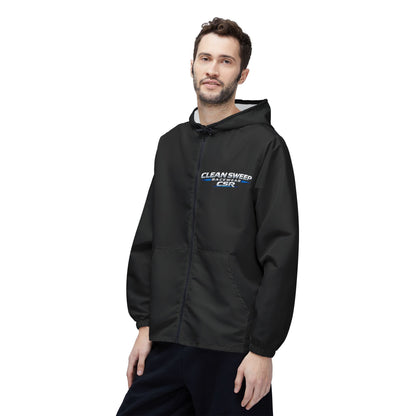 Clean Sweep CSR Black Windbreaker Jacket — Lightweight Hooded Zip-Up
