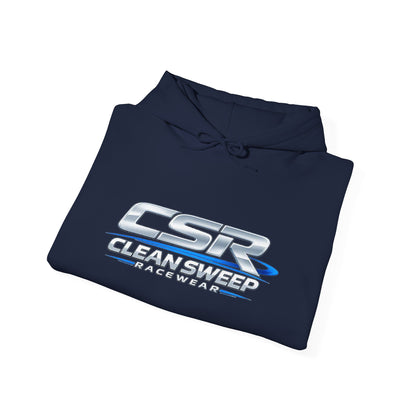 CleanSweep Racing Hoodie — Retro Metallic Logo Pullover